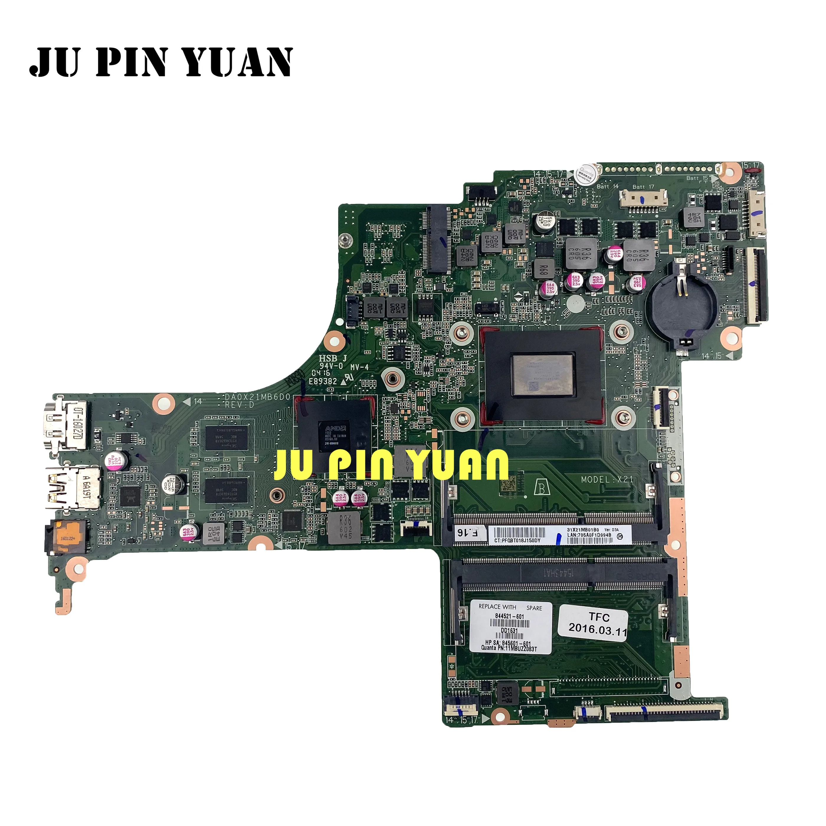 844521 601 DA0X21MB6D0 X21 для ноутбука HP Pavilion материнская плата серии 17 G с R7M360/2 ГБ A10 8780P
