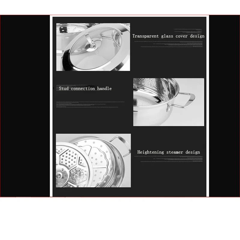 Двухдонный Пароварка из нержавеющей стали с толстым двойным дном многоцелевой