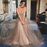 lorie sparkly gold sequin prom dresses sweetheart a line spaghetti strap long evening party gown princess dress plus size