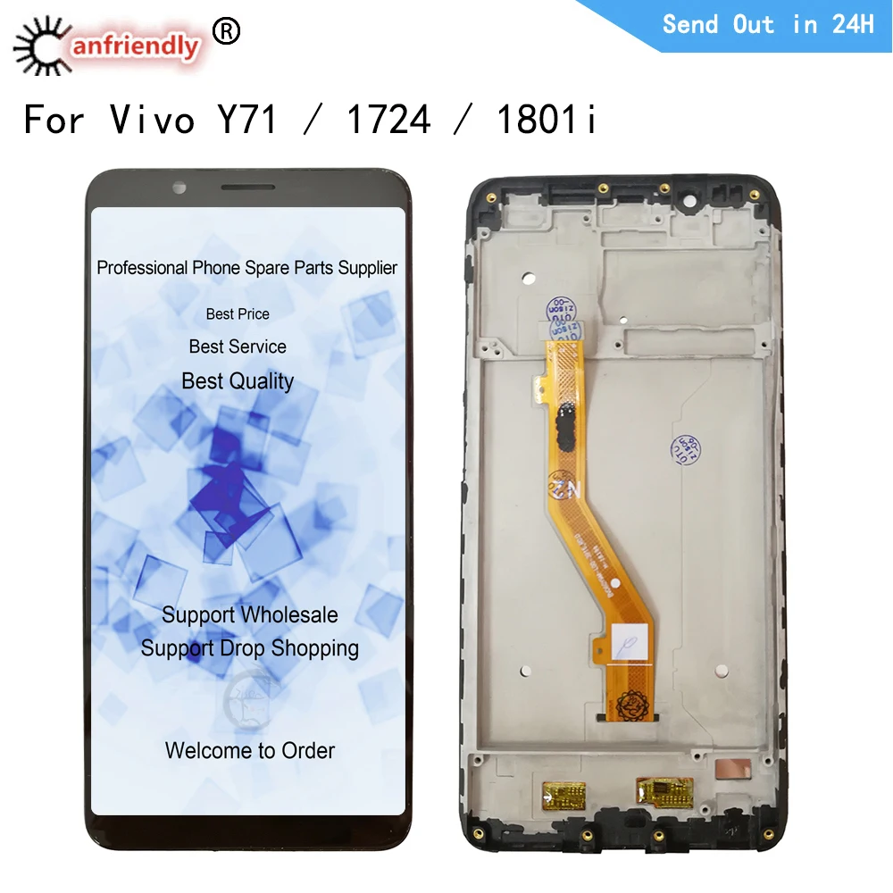Pantalla LCD Y71 IPS de 6,0 "para Vivo Y71 1724 1801i, digitalizador de pantalla t&aacute;ctil con montaje de marco, 720x1440 p&iacute;xeles-0