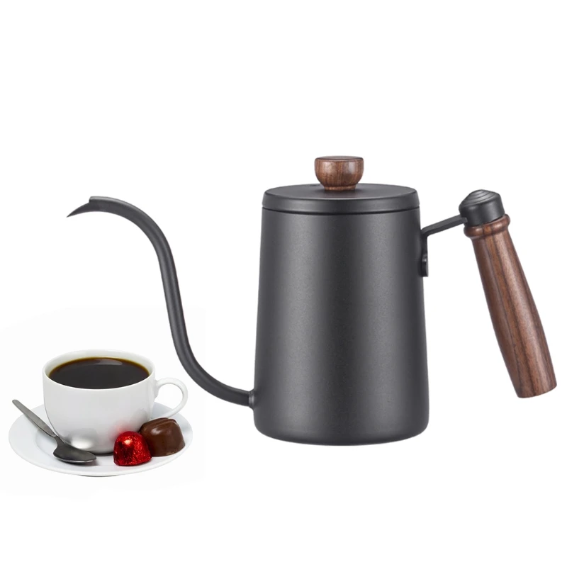 

Капельный чайник 600 мл, кофейник, чайник с антипригарным покрытием, капельный чайник из нержавеющей стали для пищевых продуктов с воротнико...