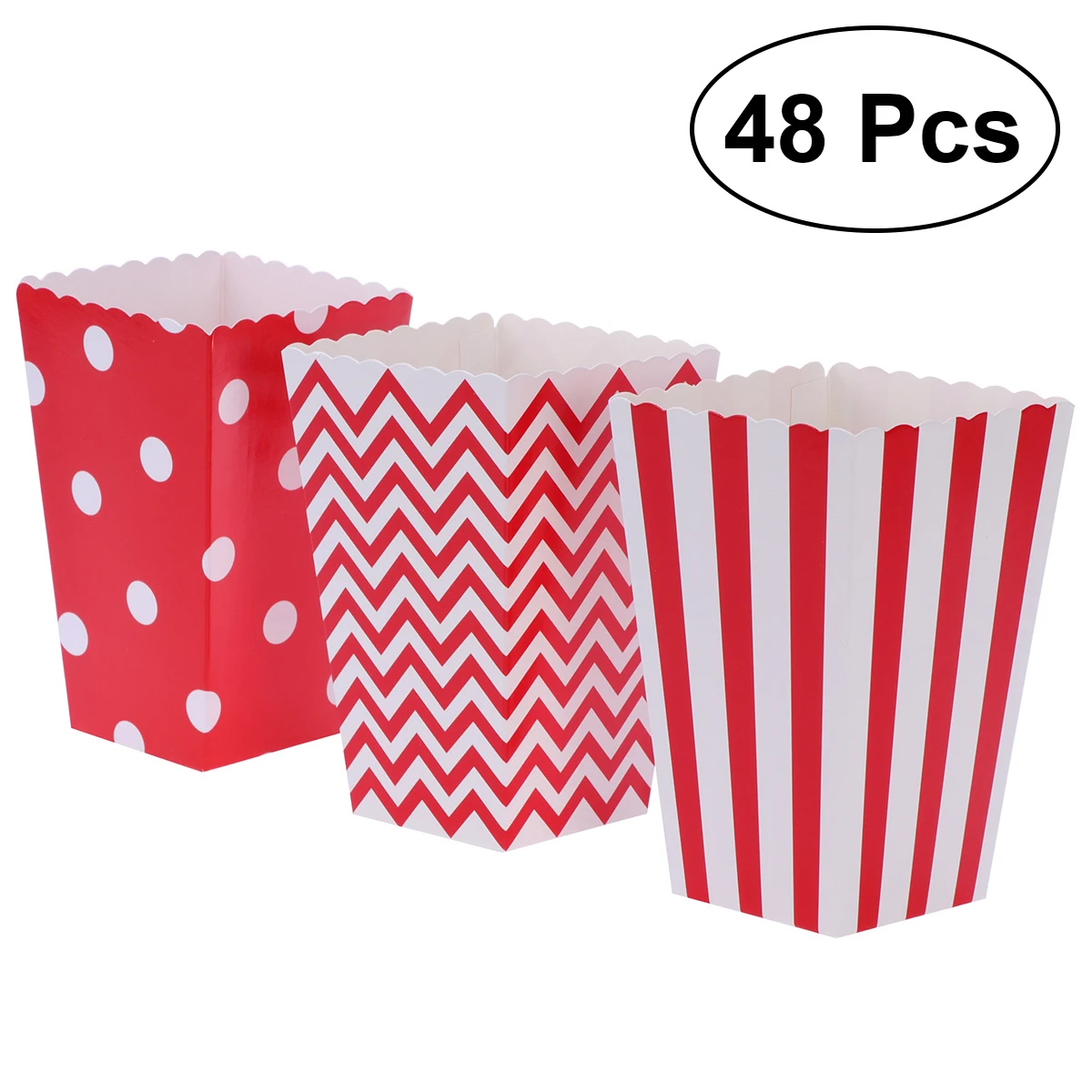 

48pcs Popcorn Carton Paper Popcorn Boxes Bags Popcorn Box Party Favors Supplies Decorative Dinnerware For Birthday Baby Shower