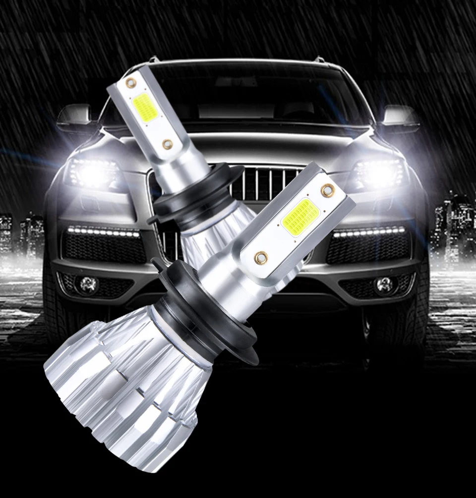 H4 Светодиодные Автомобильные фары H7 Led H4 Led H1 H11 HB3 9005 5000lm 6500K 12V 24V авто фары противотуманная фара COB автомобильный круглые светодиодные лампы для авто