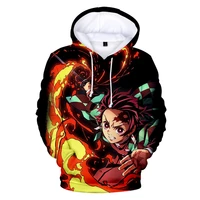 hot sale anime demon slayer mens hoodie tanjiro print printing double color hoodies sweatshirt harajuku thin tops