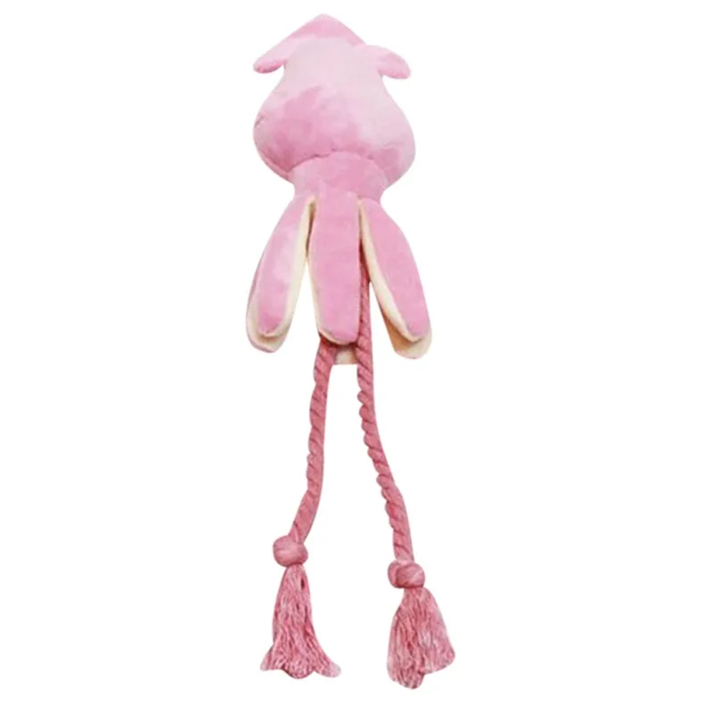 

Pet Cat And Dog Toy Cute Fluffy Squid Pink Octopus Rope Toy Chew Interactive Toy Pet Supplies Accessories