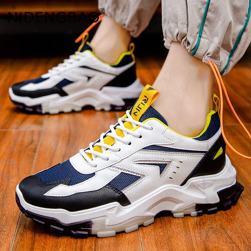 Male Sneakers Mens Running Shoes Mesh Breathable Walking Jogging Casual Sports Shoes Keep Running Platform Trainers Tenis Hombre