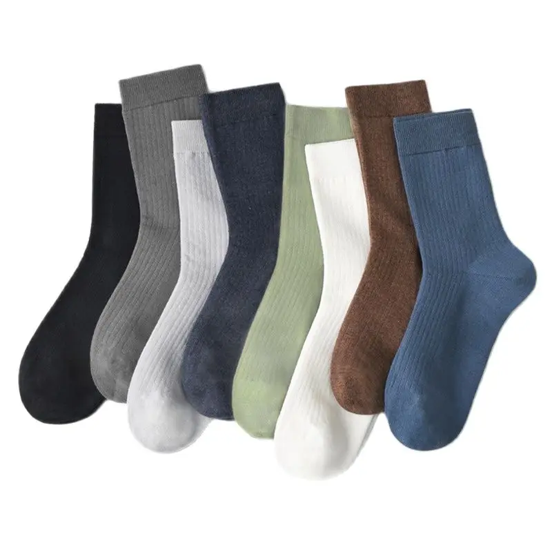 

Носки мужские хлопковые повседневные, мягкие дышащие деловые до щиколотки, черные белые, на осень/зиму, подарок на день рождения, Рождество, ...