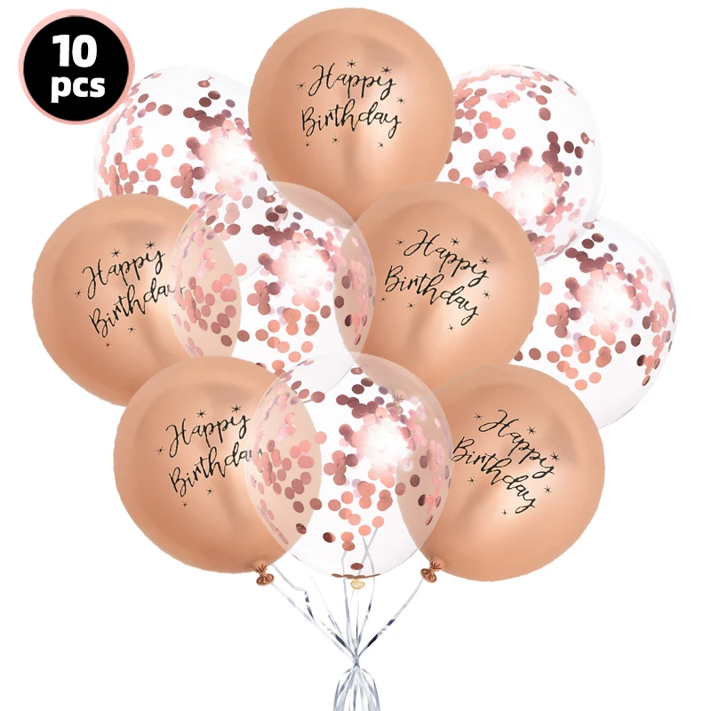 10 шт. Хромированный шар конфетти воздушные шары с днем рождения печатный узор Globos