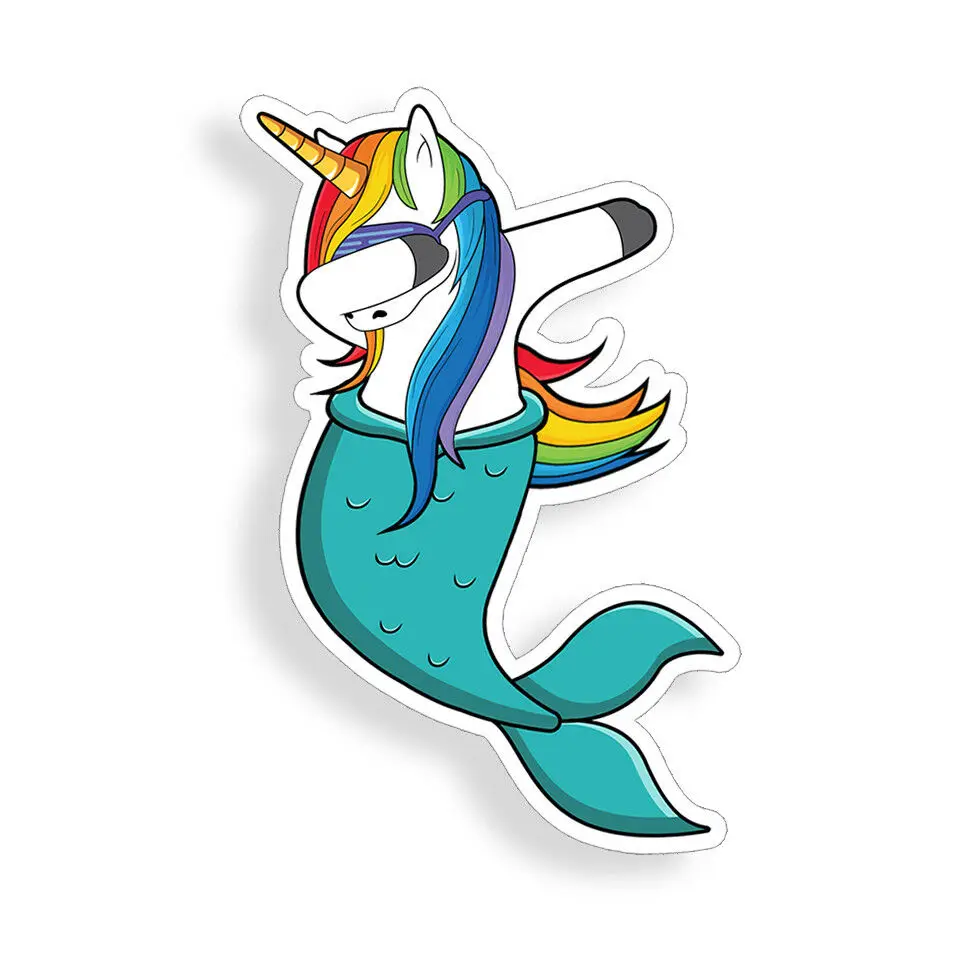 

Personalized Unicorn Mermaid Car Stickers Dabbing Car Window Car Body Laptop Dab Cup phone 4" Car Stickers Waterproof Vinyl