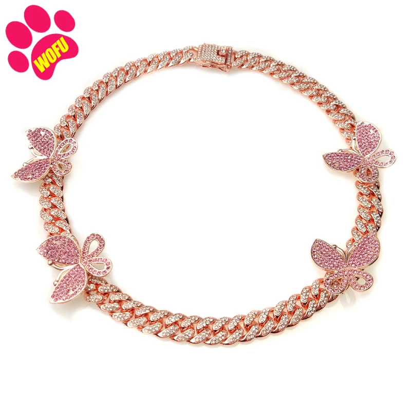 WOFUWOFU бабочки со стразами для собак с золотым воротником собака горловиной