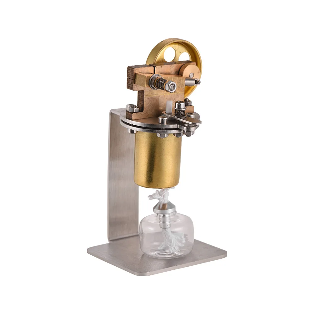 Mini Live Steam Engine Model Single Cylinder Stirling Copper Engine Model Experiment Educational Toy