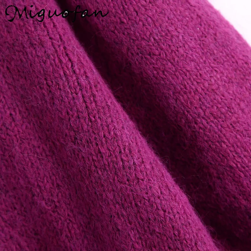 

Miguofan Za Knitted Cardigans Women Sweater Jersey Mujer V Neck Long Sleeve Soft Elegant Ladies Sweaters Female Coat 2021 New