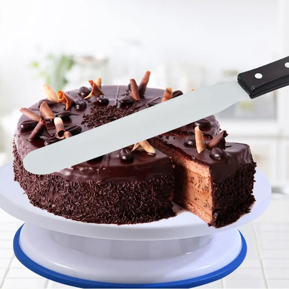 

80%HOTCake Spatula Wooden Handle Baking Tools Stainless Steel Cupcakes Fondant Scraper for Kitchen