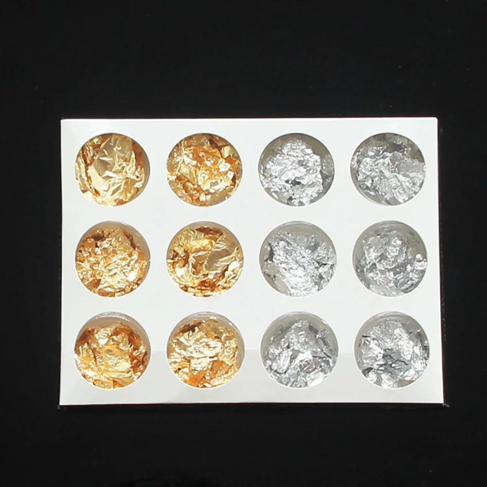 12 шт. в упаковке золотого серебряного цвета бумага из фольги DIY акриловые