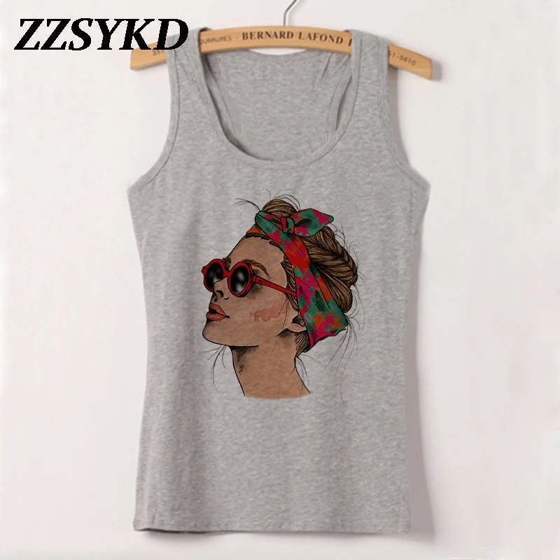 Блузка женская летняя без рукавов с принтом свободного покроя - купить по