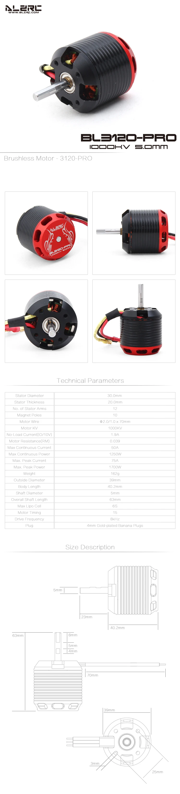 ALZRC дьявол 380 420 3120 1000KV Быстрый Радиоуправляемый вертолет части главного мотора подходит ALZRC саб 380