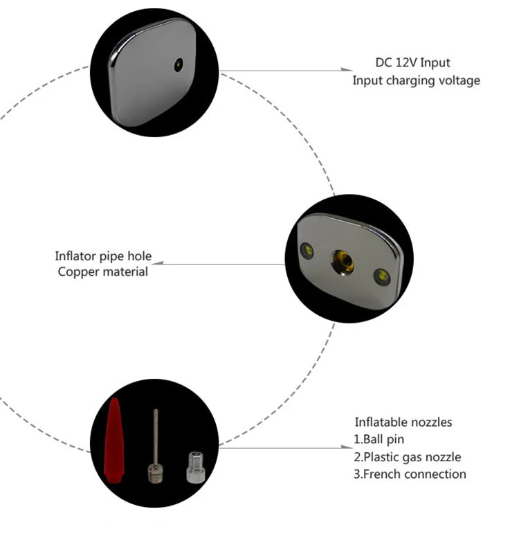 Портативный воздушный компрессор насос 12 В Dc Воздушный шин 130 фунтов/кв. дюйм