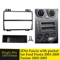 single din car radio fascia with pocket for ford fiesta 2001 2005 fusion 2002 2005 dash dvd stereo cd panel dash mount frame kit