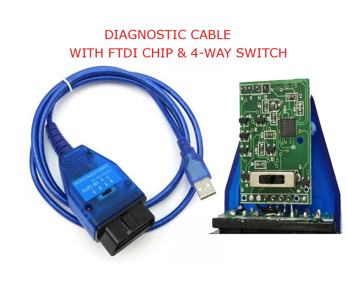Автомобильный диагностический кабель Obd2 с чипом FTDI для Fat VAG USB KKL интерфейс