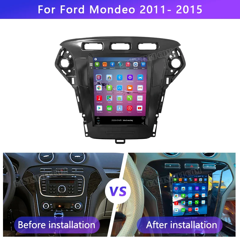 Автомобильный GPS-навигатор на Android для Ford Mondeo 2011-2015 в стиле Tesla мультимедийная