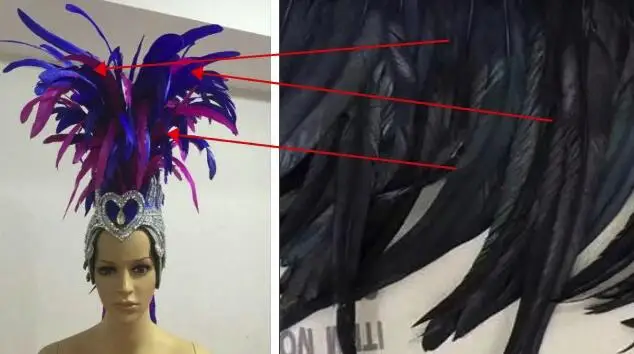 Lo spottacolo di danza copricapo di piume di accessori di abbigliamento La FESTA La Maschera IL Festival - Цвет: Черный