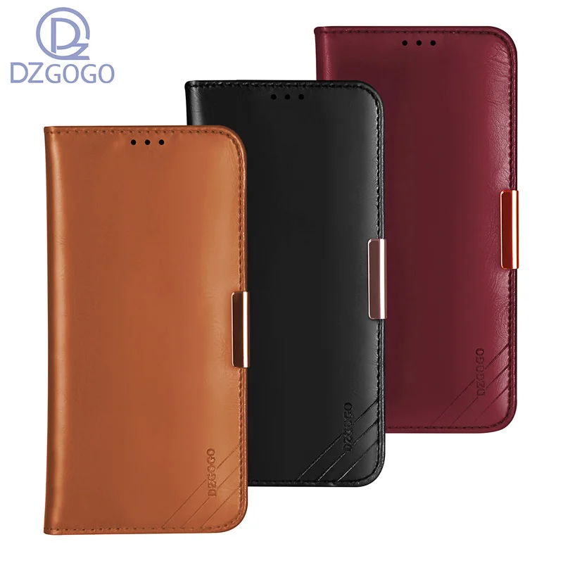 DZGOGO настоящая натуральная коровья кожа чехол для iPhone 11 Pro Max Кошелёк на магните Чехол-книжка