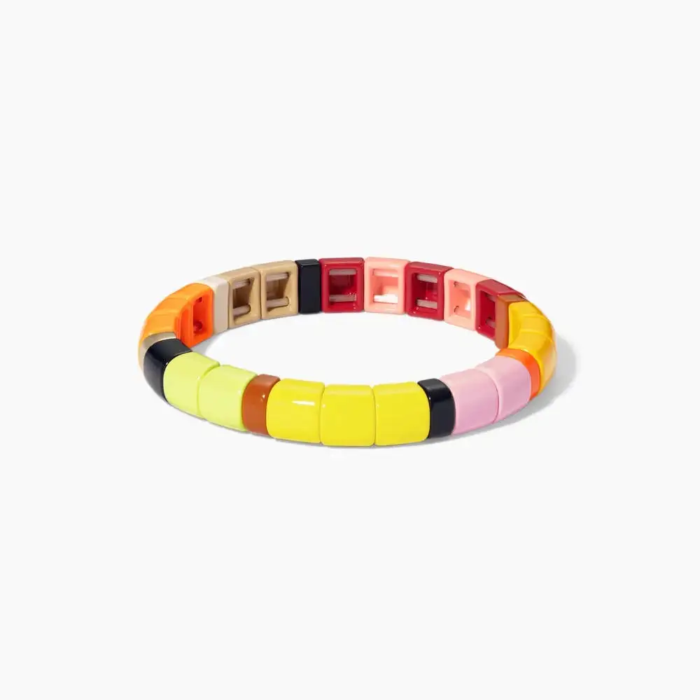 RO-B190009C Shinus Pulseras Mujer Moda Радужный Браслет для женщин, эмалированные плитки, браслеты, красочные, Boho, летние, пляжные, модные ювелирные изделия, подарок - Окраска металла: RO-B190009C