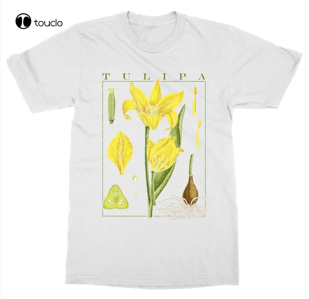 

T-Shirt Summer Style Funny Tulip T-Shirt Botanical Garden Plant Print Art Botany Bloom Fruit Flower Grow Tee Fashion Funny New