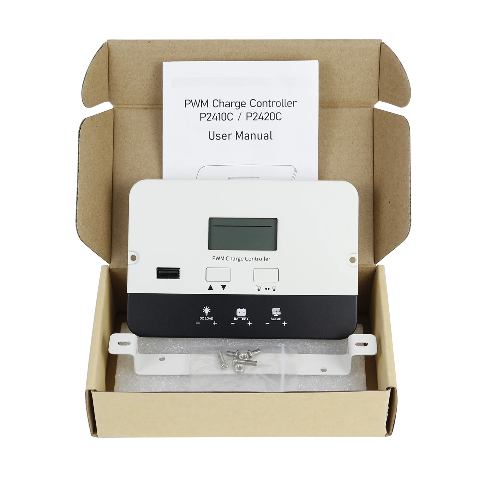 PowMr 20A PWM Solar Charge Controller Auto 12/24V Flush Mount Panel Battery Intelligent Regulator LCD Display And USB Port | Обустройство