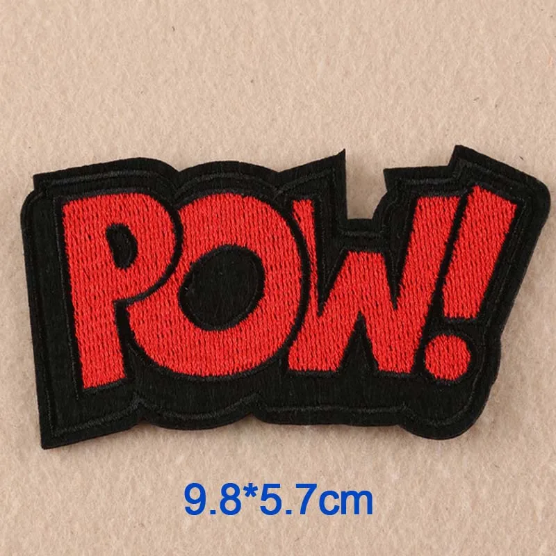 POW Hello Letters панк железная заплатка для одежды женская вышитая нашивка наклейки для одежды - Цвет: POW