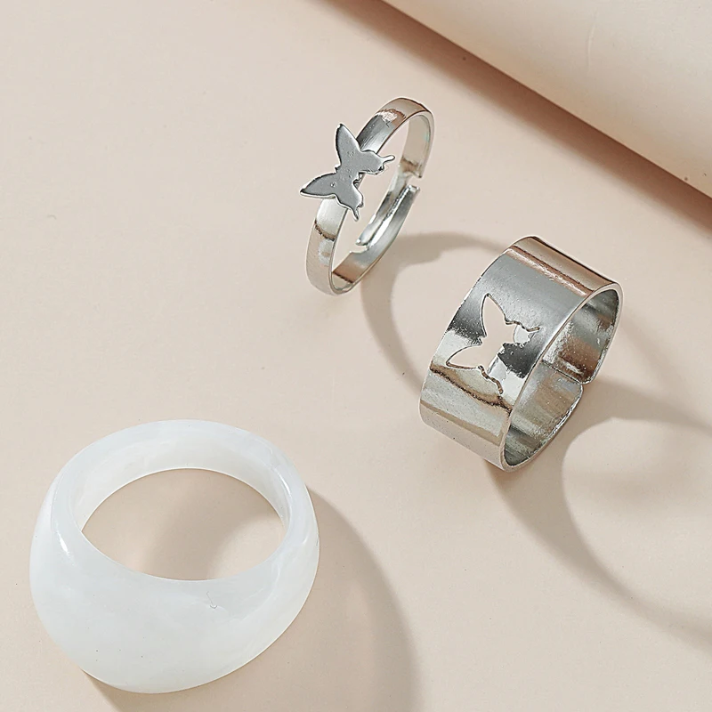 

Korean Fashion Gold Butterfly Rings For Women Men Lover Couple Sets Paired Things Wedding Open Adjustable Ring Gift 2022 Jewelry