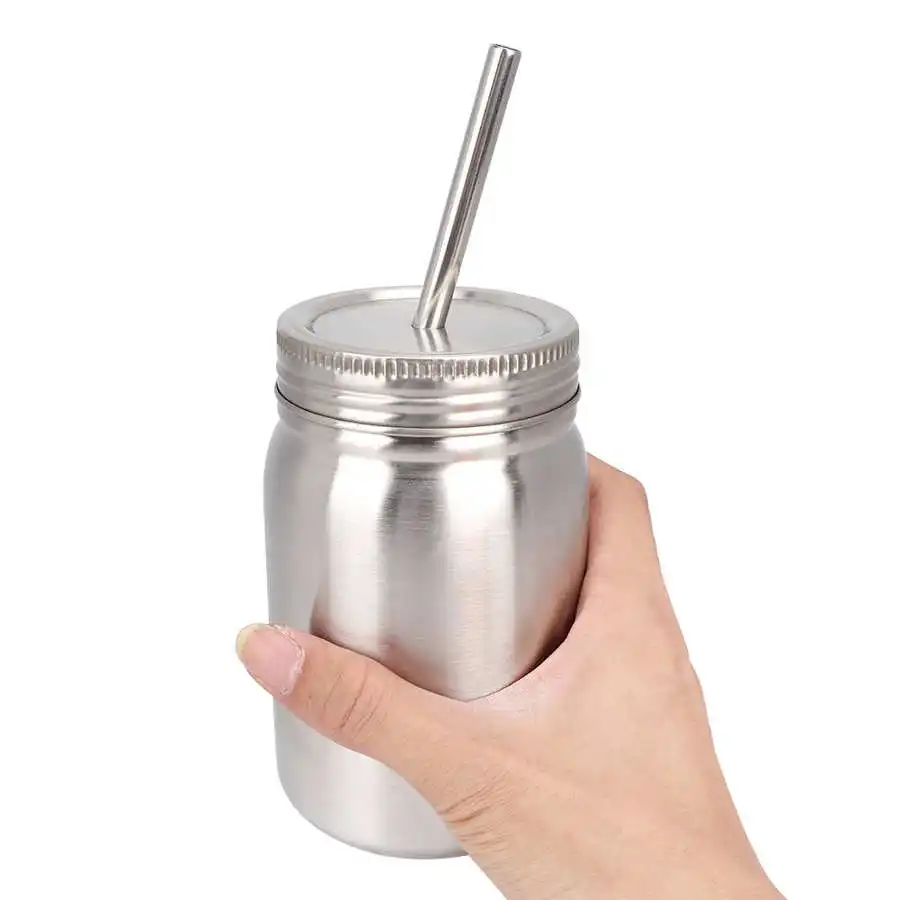 Stainless Steel Water Mug with Straw Vacuum Travel Bottle Insulated Camping Coffee |