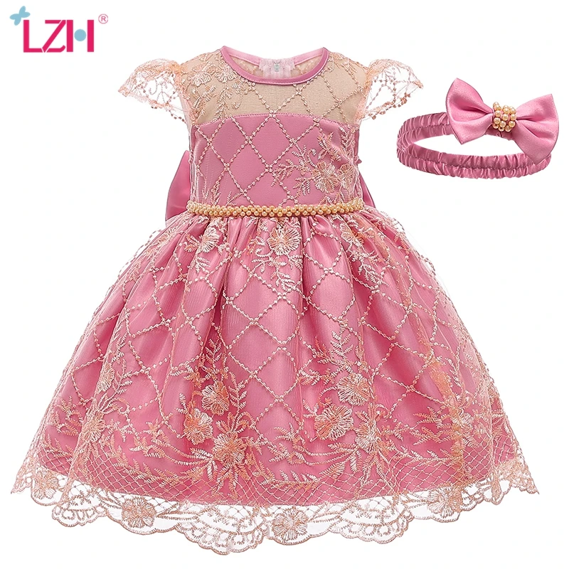 LZH/детская одежда Платье с цветочным узором для девочек Детские платья Вечерние
