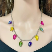 creative artificial crystal beads drop earrings choker necklace jewelry sets for women girls christmas gift designer inspired