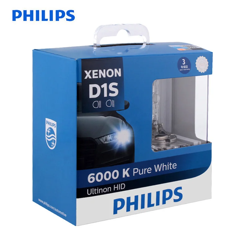 Лампы Philips HID 6000K D1S D2S D2R D3S D4S Ultinon холодный синий ксенон белый свет