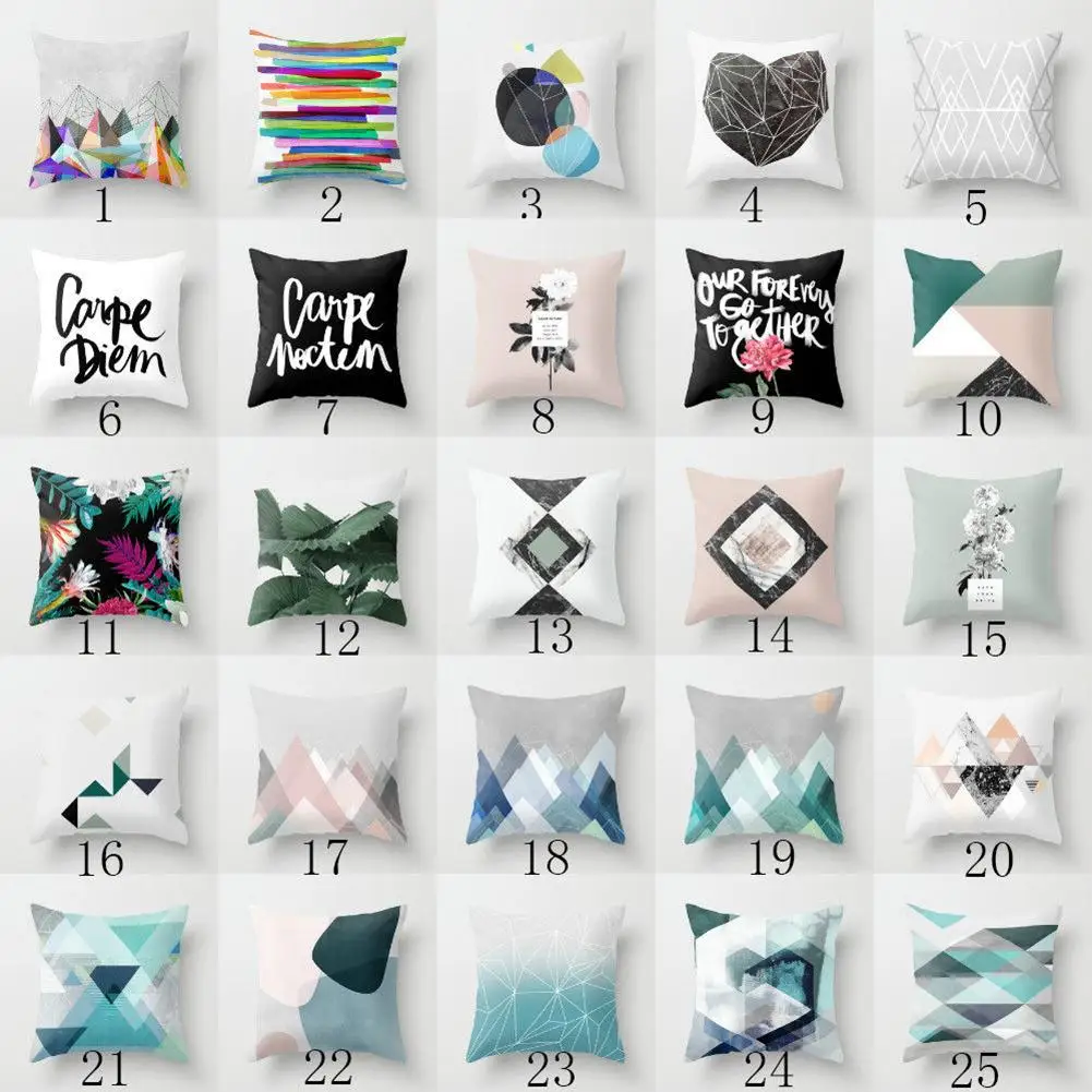 Декоративные наволочки с буквенным цветочным геометрическим рисунком чехол для
