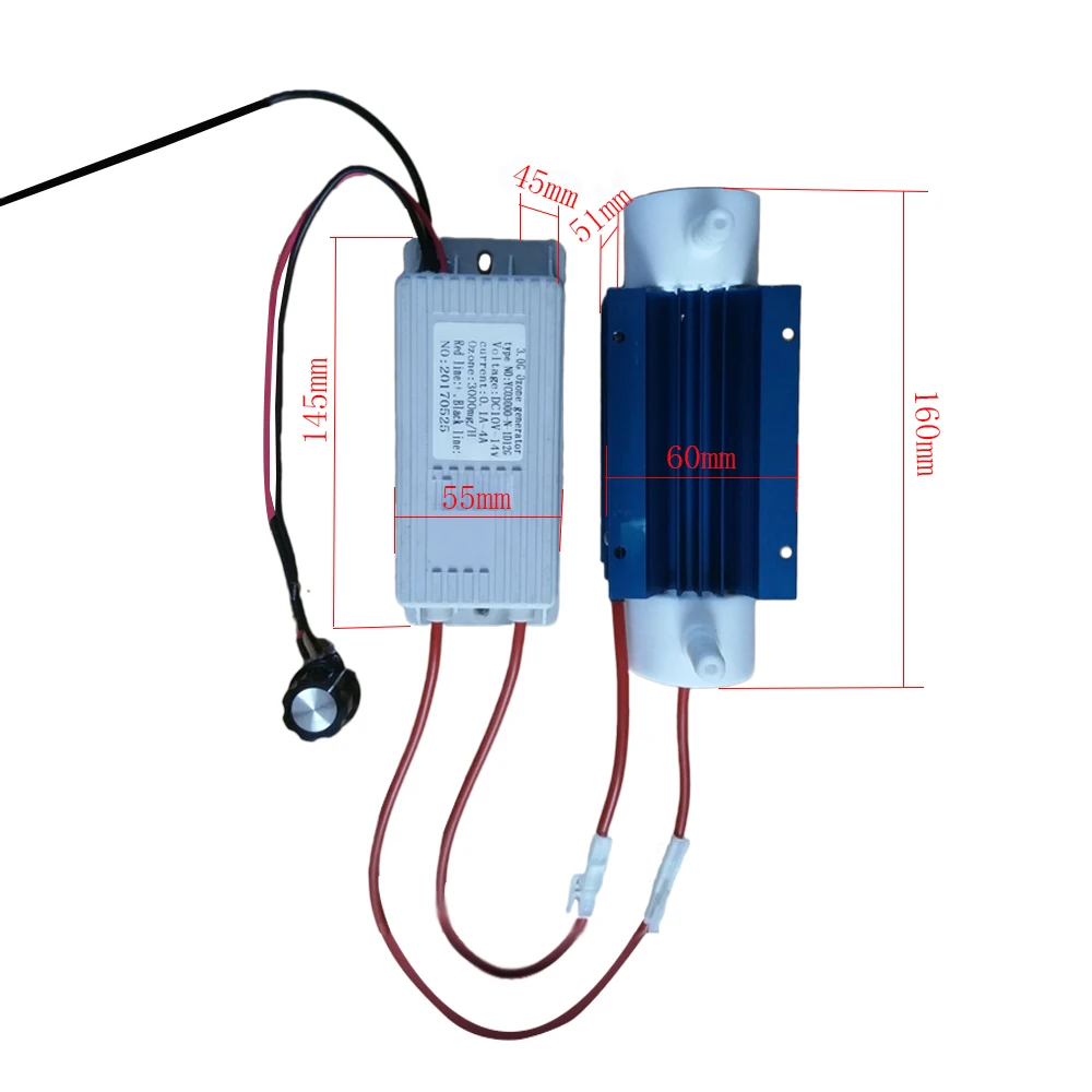 24V 3g only 110 В/220 В 12 В/24 В 3g генератор озона с силиконовой трубкой, выход озона, регулируемый озонатор для воздуха и воды+ дополнительный аксессуар - Цвет: 24V 3g only