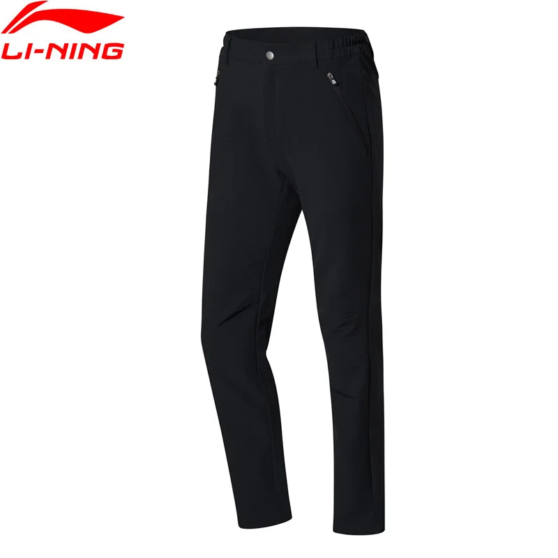 Li-Ning женские уличные быстросохнущие штаны, обычный крой, 91% полиэстер, 9% спандекс, эластичная подкладка, спортивные штаны, брюки, AEKN018 WKY193