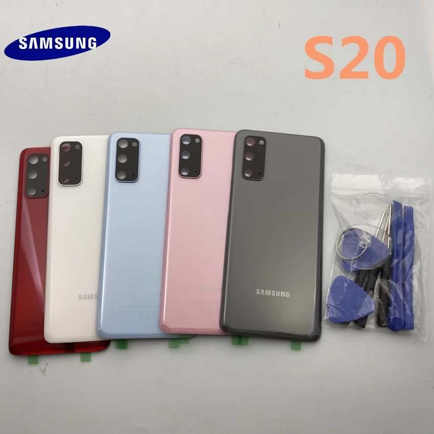 

100% Original Replacement FOR Samsung Galaxy S20 G980 G980F SM-G980F Battery Back Cover Door Housing+Camera Glass Frame+tools