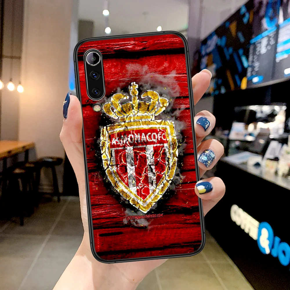 

As Monaco Soccer Phone Case For Xiaomi Mi Note 10 A3 9 MAX 3 A2 8 9 Lite Pro Ultra black Bumper Silicone Waterproof Fashion