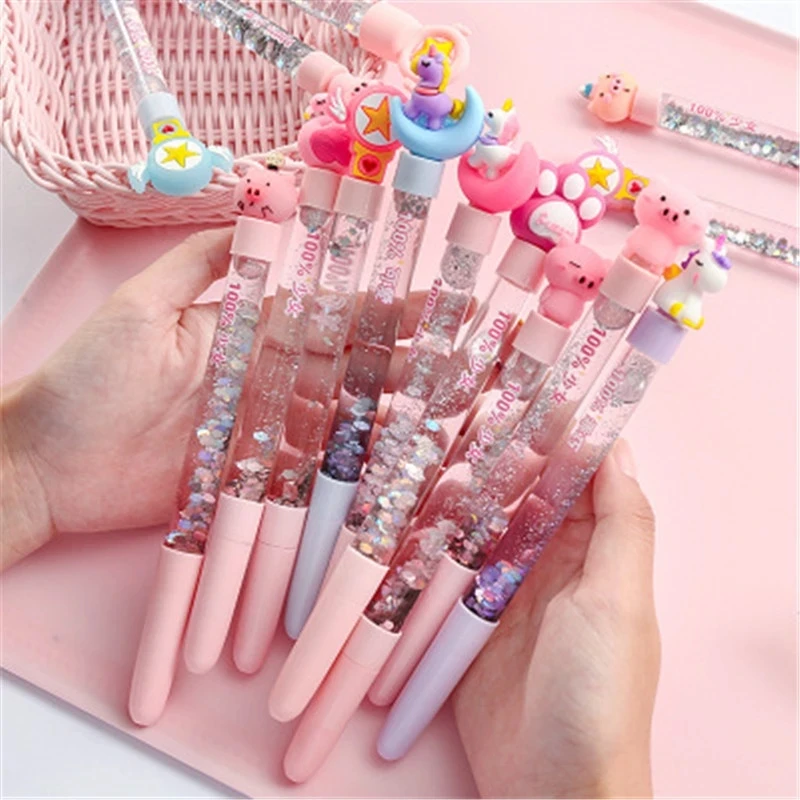 

0.5mm Gel Pen Unicorn Flamingos Moon Cat Gel Pen For Kids Girls School Office Supplies Novelty Stationery Cartoon Girls Gift Pen