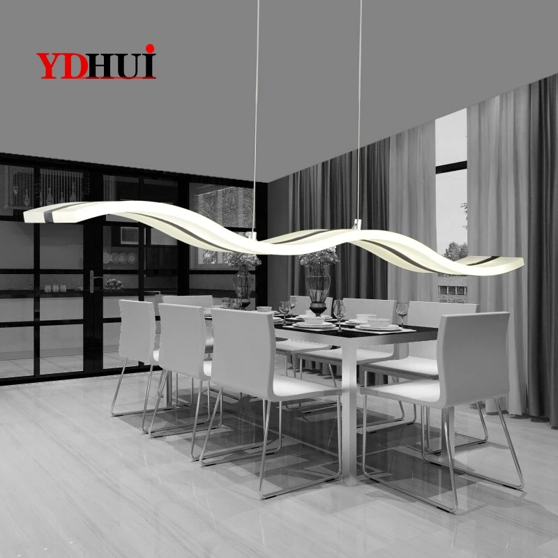Postmodern Fashion S-shaped Restaurant Rectangular Acrylic Lamps Atmospheric Simple Office Chandelier Led | Лампы и освещение