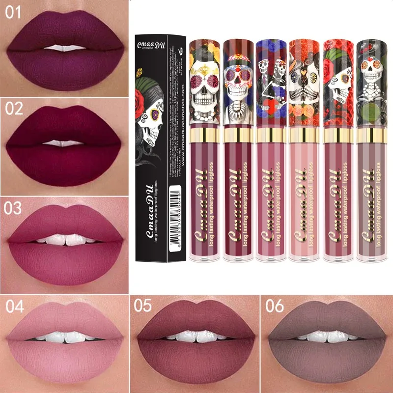 6 цветов матовый Макияж для губ стойкий жидкий карандаш водостойкая губная