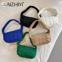 casual ladies autumn winter small handbags purse fashion women solid color lattice shoulder underarm bag