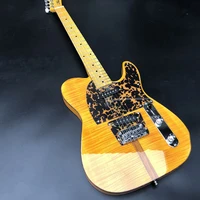 custom shop tl electric guitar mahogany body flamed maple topback maple fingerboard trans yellow gloss finish high quality