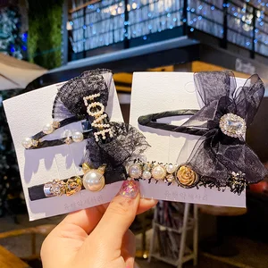 23 шткомплект, новые женские элегантные ретро заколки для волос с жемчужным бантом, женские милые заколки для волос, женские модные аксессуары для волос