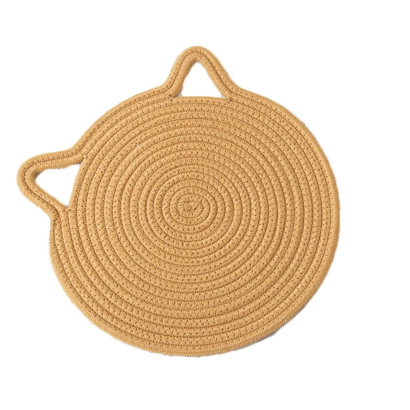 

Cotton Woven Coaster Cat Hanging Placemat for Dining Table Decor Plate Dish Mat Coaster Kitchen Cup Pot Holders Insulation Pads