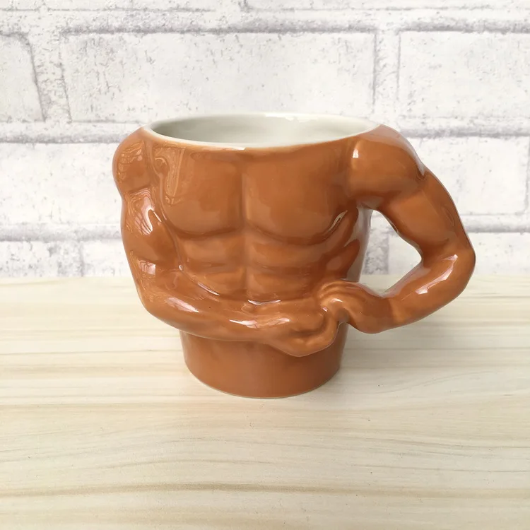 Бесплатная доставка Горячая мышечная Мужская Кружка Керамическая молочная