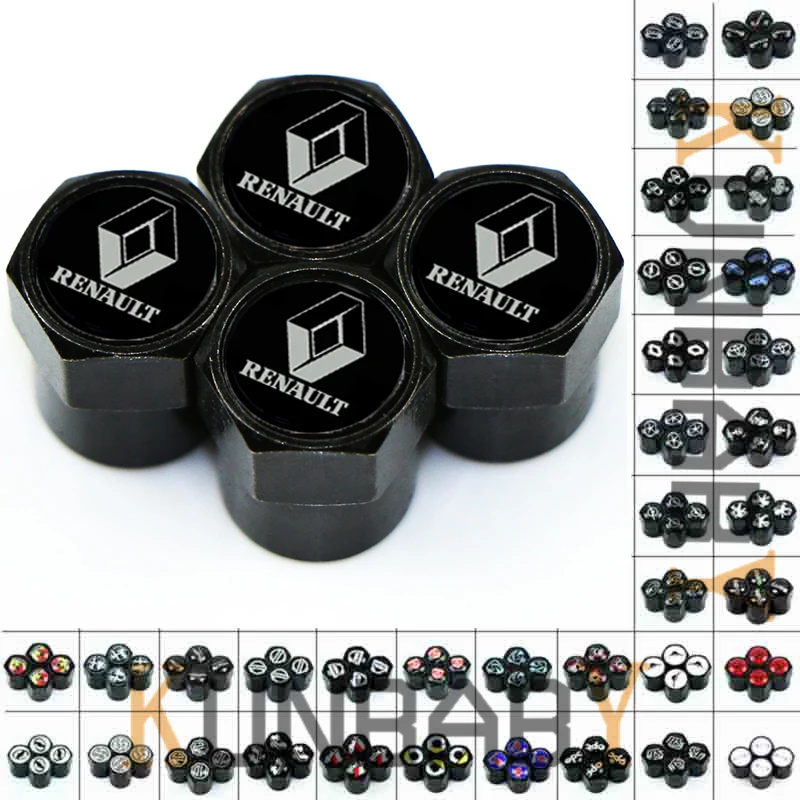 4x черный металлический шестигранник автомобильные аксессуары колпачок клапана