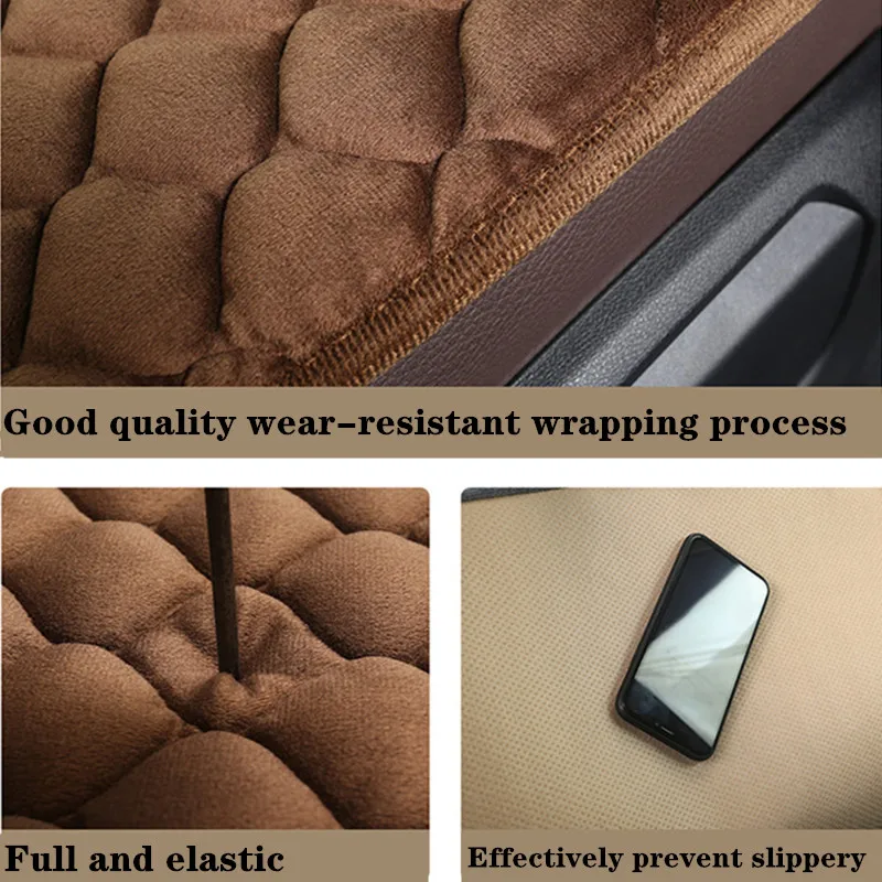 

Plush Car Seat Cover Set Warm Velvet Front Rear Car Seat Cushion Pad Mat Set Back Car Accessories Suitable For Most Models